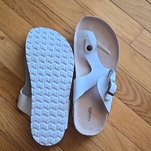 Sonoma White Buckle Sandals